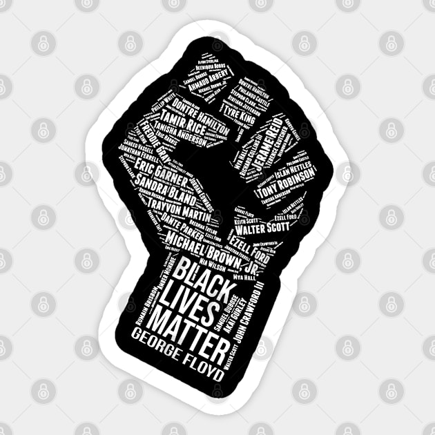 BLM Fist Say Their Names #blacklivesmatter Sticker by irenelopezz